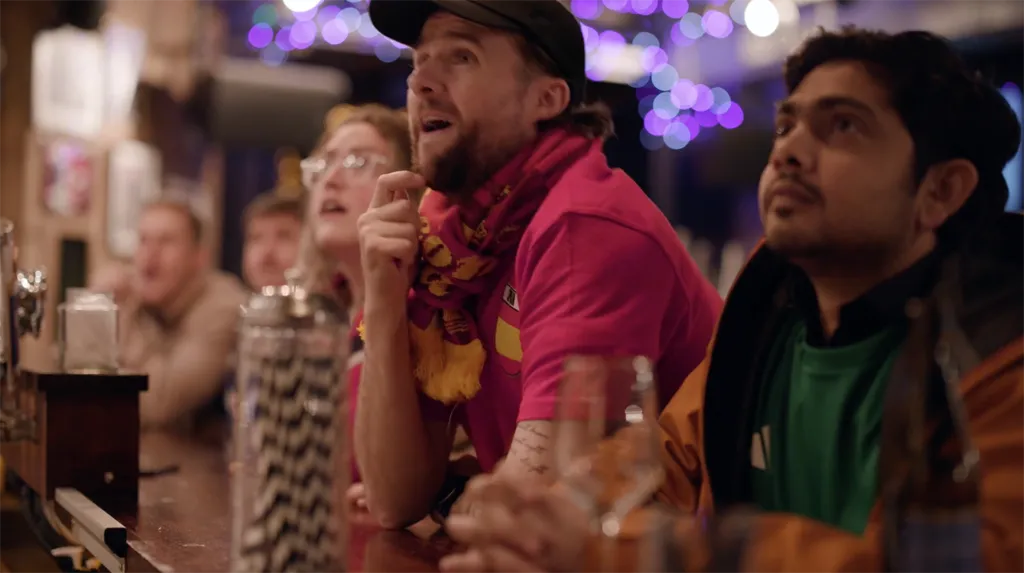 Soccer fans watching a game